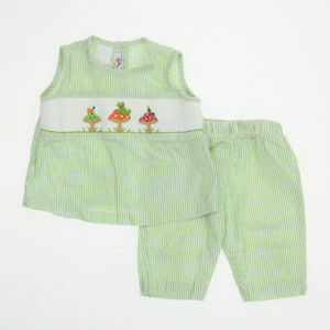 Silly Goose Boys Green | White Apparel Sets size: 12 Months